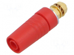 Laboratory connector: 4mm banana | socket | 1kV | 32A | red | M4,screw