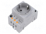 Connector: AC supply | socket | female | 16A | PIN: 3 | push-in | grey
