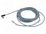 Cable: for sensors/automation | M8 | PIN: 3 | angled | 5m | plug | 60VDC