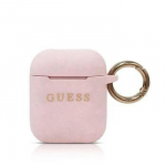 Headphone case Guess - AirPods Silicone Case Pink