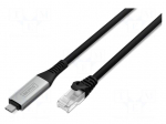 Cable | USB 3.2 Gen 1 | RJ45 plug,USB C plug | nickel plated | 3m