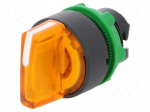 Switch: rotary | Stabl.pos: 3 | 22mm | orange | Illumin: LED | IP66 | Pos: 3