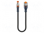 Cable: for sensors/automation | M12,M8 | PIN: 3,4 | 1m | plug | 60VDC
