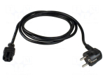 Cable | H05RR-F | 3G1mm2 | rubber | 2m | with earthing | black | 10A | 230V