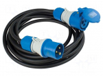 Extension lead | 3G2.5mm2 | 5m | rubber | black | Sockets no: 1 | 16A