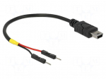 Cable | USB 2.0 | USB B mini plug,1pin pin header x2 | 0.1m | black