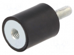Vibration damper | M10 | &Oslash;: 50mm | rubber | L: 20mm | Thread len: 28mm