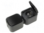 Connector: AC supply | socket | 2P+PE | 250VAC | 16A | grey | wall mount