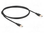Cable | USB 2.0 | USB C plug,both sides | gold-plated | 1m | black