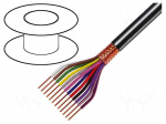 Wire | 12x0.35mm2 | shielded,braid made of copper wires | black