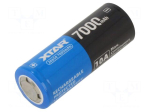 Re-battery: Li-Ion | 26650 | 7000mAh | 3.6V | &Oslash;26.5x69.3mm | 10A | 1pcs.
