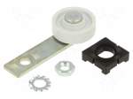 Driving head | flat lever,lever R 30mm, plastic roller &Oslash;20mm