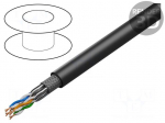Wire | S/FTP | Cat 6a | 4x2x23AWG | Cu | wire | PE | black | 305m | outdoor