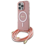 Guess GUHMP16LHCTSGNSP Crossbody Cord Script MagSafe Hardcase for iPhone 16 Pro 6.3" / pink