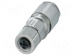 Connector: M12 | plug | PIN: 4 | 63V | straight | IP65 | crimped | 12A