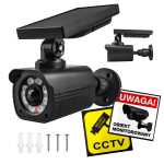 Videovalve // Kaamera tarvikud // Solarna atrapa kamery, migająca dioda, czujnik ruchu, oświetlenie LED, naklejka gratis, SOL1800S/B