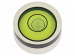 Spirit level | H: 9mm | &Oslash;mount.hole: 18mm | plastic | Body: white