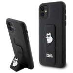 Karl Lagerfeld KLHCN61GSACHPK Gripstand Saffiano Choupette Hardcase for iPhone 11/Xr 6.1" / black