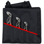 KNIPEX Cobra pliers set, 3-piece red, serrated grips, integrated pinch protection