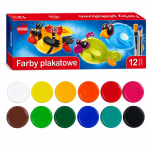 Farby szkolne plakatowe 12 kolor&oacute;w 20ml MONA