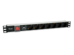 Equip 7-Outlet German Power Distribution Unit with Surge Protection and Switch