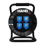 Elektrimaterjalid // Elektri laiendid, Pikendusjuhtmete, hajutuste ja UK ja USA adapterite komplekt // Przedłużacz bębnowy linia hand pro; 3x(2p+z) +1x(usb-a;usb-c); ip44; 16a; h07rn-f; 3&times;1,5; 50m; schuko czarny