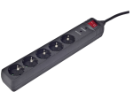 Gembird SPG5-C-10 Surge Protector 5 sockets 3 m / black