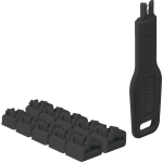 Lindy RJ45 Port Lock (Pack of 10) with Key (Black, Code Black)
