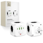 TECH-PROTECT PCL3X4 strāvas rozetes adapteris 2 x USB | 2 x USB-C | 3 x LIGZDAS balts