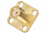 Socket | SMA | female | straight | soldering | for panel mounting