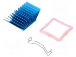 Heatsink: extruded | grilled | BGA | blue | L: 33mm | W: 33mm | H: 17.5mm