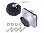 WS | socket | female | PIN: 10 | flange (4 holes),for panel mounting