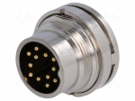 Connector: M16 | socket | male | soldering | PIN: 12 | 3A | 60V | straight
