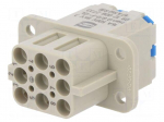 Connector: HDC | female | Han Q | PIN: 8 | Compact