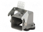 Enclosure: for HDC connectors | size 3A | with latch | angled | metal