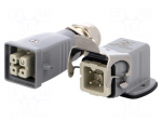 Connector: HDC | male + female | plug + socket | HA | PIN: 4 | 3+PE | M20