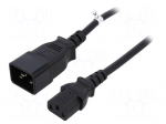 Cable | IEC C13 female,IEC C20 male | 1.2m | black | 3x1,5mm2 | 10A