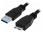 Cable | USB 3.0 | USB A plug,USB B micro plug | nickel plated | 1m