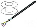 Wire | Li-2YCYv | 4x2x0,22mm2 | tinned copper braid | PVC | black | 250V
