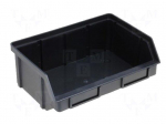 Bin | ESD | W: 203mm | H: 74mm | D: 140mm | Mat: polypropylene | black