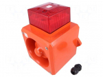 Signaller: lighting-sound | 230VAC | siren,flashing light | red