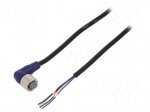 Connection lead | M12 | PIN: 4 | angled | 2m | plug | 0.8A | -10&divide;65&deg;C | IP67