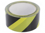 Tape: warning | yellow-black | L: 33m | W: 50mm | V: self-adhesive