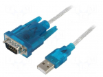 USB to RS232 converter | D-Sub 9pin plug,USB A plug | 1m