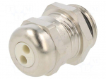 Cable gland | multi-hole | M16 | 1.5 | IP65 | brass | Holes no: 2 | 3mm