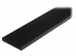 Heatsink: extruded | grilled | black | L: 1000mm | W: 100mm | H: 15mm