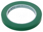 Tape: marking | green | L: 33m | W: 12mm | Thk: 0.13mm | 2.5N/cm | 130%