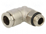 Push-in fitting | angled | -0.99&divide;20bar | nickel plated brass
