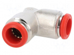 Push-in fitting | angled | -0.99&divide;20bar | nickel plated brass