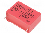Capacitor: polypropylene | 100nF | Uoper: 1.6kVDC | 650VAC | THT | &plusmn;10%